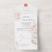PixDezines Rose Wasserfarbenblush Creme All In One Einladung (Innen Boden)