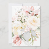 PixDezines Rose Wasserfarbenblush Creme Einladung (Rückseite)