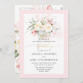 PixDezines Rose Wasserfarbenblush Creme Einladung (Vorne/Hinten)