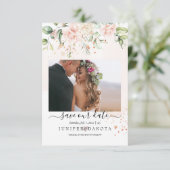 PixDezines Rose Wasserfarbenblush Creme Save The Date (Stehend Vorderseite)