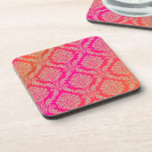 PixDezines Rosette Damask/DIY Hintergrundfarbe Getränkeuntersetzer (Linke Seite)