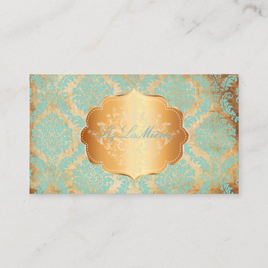 PixDezines-Rosette-Damast/Imitat-Pergament Visitenkarte (Vorderseite)