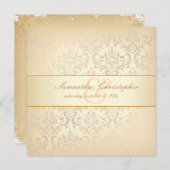 PixDezines Rossi Damask, Champagner Einladung (Vorne/Hinten)