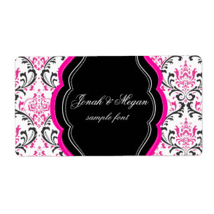 PixDezines Rossi Damask/DIY/black+hot pink