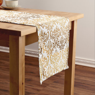 PixDezines Rossi Damask/Golden Tone Kurzer Tischläufer
