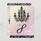 PixDezines Rossi Damask+Khandelier Tischkarten Postkarte (Vorne/Hinten)