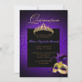 PixDezines Rossi Damask/Masquerade/DIY/Lila Einladung (Rückseite)