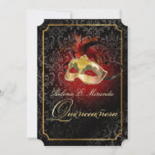 PixDezines Rossi Damask/Masquerade/DIY/Rubin Einladung (Vorderseite)