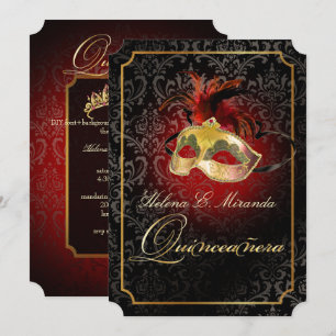 PixDezines Rossi Damask/Masquerade/DIY/Rubin Einladung