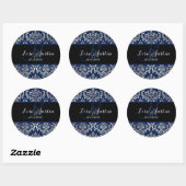 PixDezines Rossi Damask, monogramm/DIY Farbe! Runder Aufkleber (Blatt)
