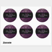 PixDezines Rossi Damask, monogramm/DIY Farbe! Runder Aufkleber (Blatt)