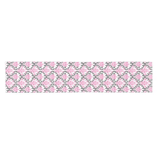 PixDezines rossi Damask/rosa/schwarz Kurzer Tischläufer (Horizontal)