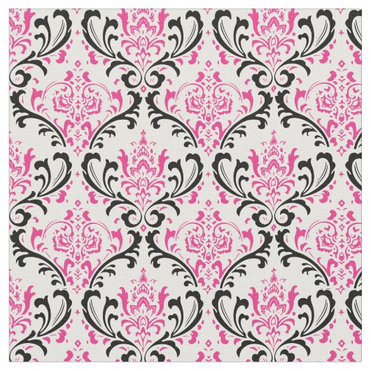 PixDezines rossi Damask/rosa/schwarz Stoff (Nahaufnahme)