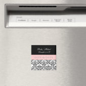 PixDezines Rossi Damask, Schwarz+Weiß Magnet (In Situ (Geschirrspüler))