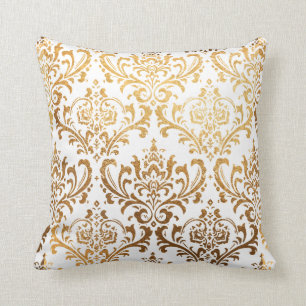 PixDezines Rossi Damask/Unechtes Gold Kissen