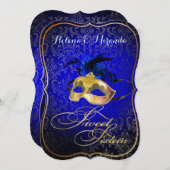 PixDezines Rossi Sweet 16 Masquerade/DIY bckgrnd Einladung (Vorne/Hinten)