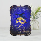 PixDezines Rossi Sweet 16 Masquerade/DIY bckgrnd Einladung (Stehend Vorderseite)