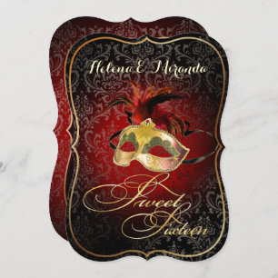 PixDezines Rossi Sweet 16 Masquerade / DIY Farbe!! Einladung