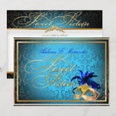 PixDezines Rossi Sweet 16 Masquerade / DIY Farbe!! Einladung (Vorne/Hinten)