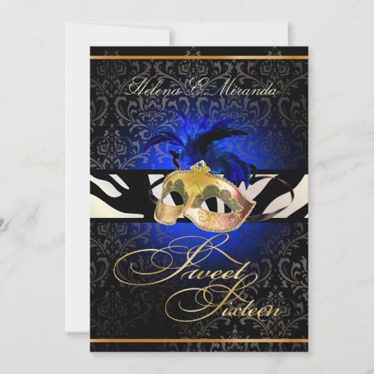 PixDezines Rossi Sweet 16 Masquerade / DIY Farbe!! Einladung (Vorderseite)