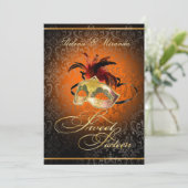 PixDezines Rossi Sweet 16 Masquerade / DIY Farbe!! Einladung (Stehend Vorderseite)