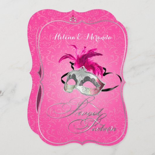 PixDezines Rossi Sweet 16 Masquerade / DIY Farbe!! Einladung (Vorne/Hinten)