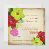 PixDezines rot+grün Hibiskus+monstera Einladung (Rückseite)
