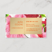 PixDezines Rot/Hibiskus/Gold Speck Visitenkarte (Rückseite)