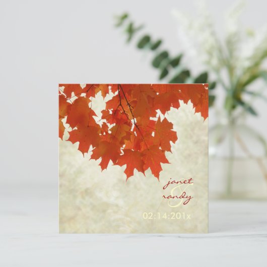 PixDezines Rotapel-Blätter/Herbst/Herbstereignis Einladung (Stehend Vorderseite)