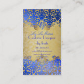 PixDezines-Rotblauer Damast/Pergament der Imitate Visitenkarte (Rückseite)