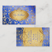 PixDezines-Rotblauer Damast/Pergament der Imitate Visitenkarte (Vorne/Hinten)