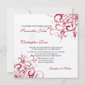 PixDezines Rote Wirbel/DEUTSCHLAND HINTERGRUND Einladung (Rückseite)