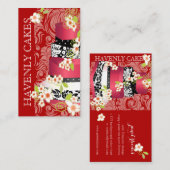 PixDezines roter Samt Visitenkarte (Vorne/Hinten)