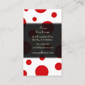 PixDezines rotes Polka Visitenkarte (Rückseite)