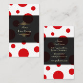 PixDezines rotes Polka Visitenkarte (Vorne/Hinten)