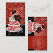 PixDezines Rotsamtkuchen /pâtisserie Visitenkarte (Vorne/Hinten)