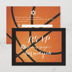 PixDezines RSVP Basketball Bar Mitzvah ✡ Einladung