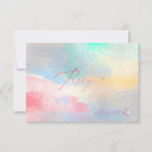 PixDezines RSVP Bat Mitzvah mit Wasserfarbe ✡ Karte