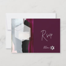 PixDezines RSVP Burgund Wasserfarbe Bat Mizwa ✡