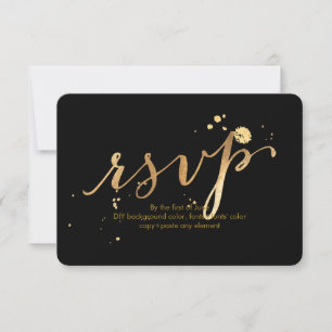 PixDezines RSVP Dazzled/Faux Gold/DIY Hintergrund Karte
