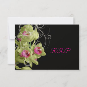 PixDezines RSVP Grüne Orchidee/DIY-Hintergrund Karte