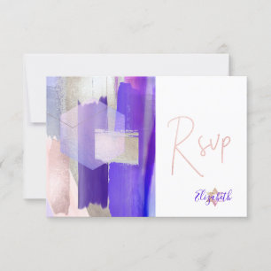 PixDezines RSVP Lila Wasserfarbe Bat Mitzvah ✡ Karte