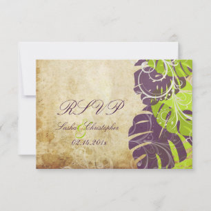 PixDezines RSVP Monstera, Tropisches Blattwerk+Wir Karte