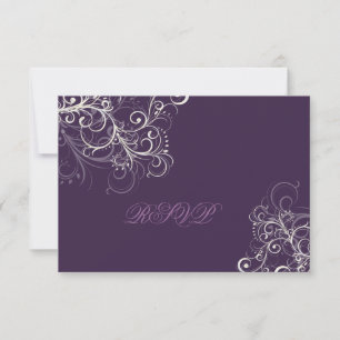 PixDezines rsvp Pflaume+Perle Wirbel Karte