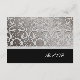 PixDezines RSVP Platin Flora Damast/DIY Farben Karte