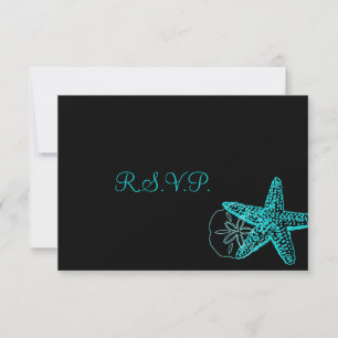 PixDezines RSVP Seestern/Strandhochzeiten Karte