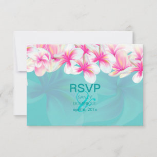 PixDezines RSVP Tropische/rosa Melie Karte