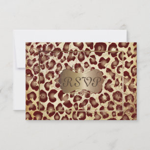 PixDezines RSVP, VINTAGE LEOPARD-DRUCKE RSVP Karte