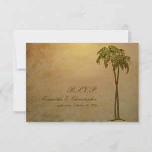 PixDezines RSVP Vintage-Zwillingspalmen Karte
