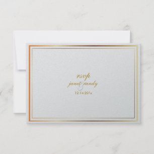 PixDezines RSVP-Vorlage/Silber + Faux-Gold RSVP Karte